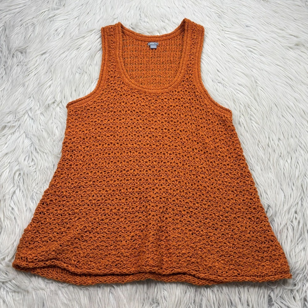 Aerie Women's L Orange Open Knit Tank Beach Boho Layering
